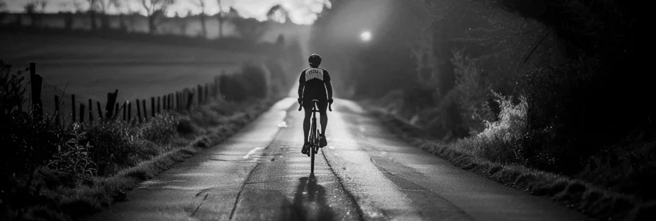 Les copains du cyclo - Image d'illustration - un cycliste en noir et blanc dans la campagne © aprealmedia