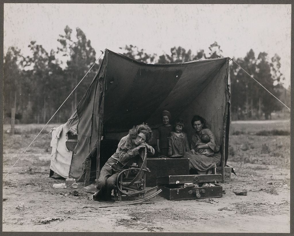 Florence Owens Thompson, Migrant mother, photographiée par Dorothea Lange, Nipomo, Californie, 1936.