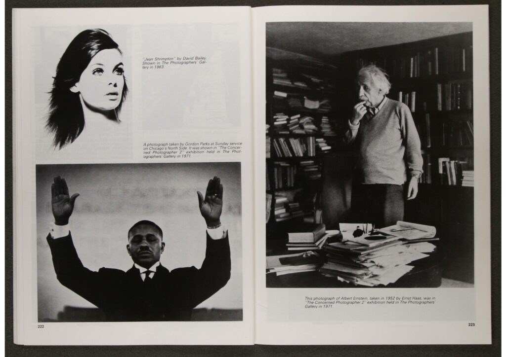 Extrait de la revue de la Royal Photographic Society – Volume 123, page 125, 1983. Photos de David Bailey, Gordon Parks et Ernst Haas.