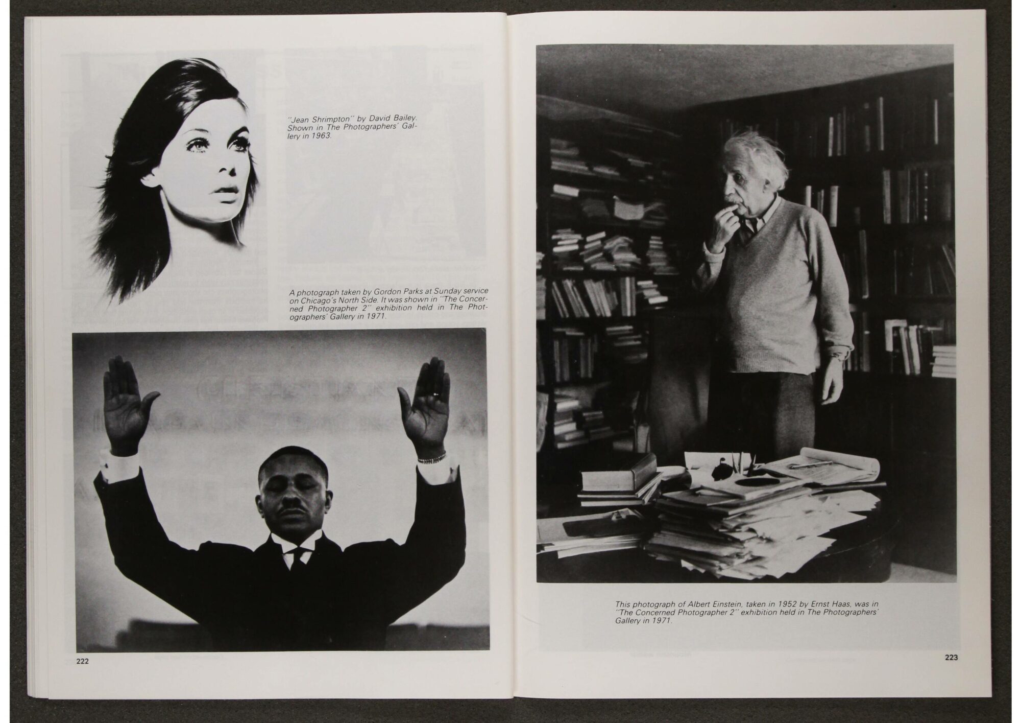 Extrait de la revue de la Royal Photographic Society – Volume 123, page 125, 1983. Photos de David Bailey, Gordon Parks et Ernst Haas.