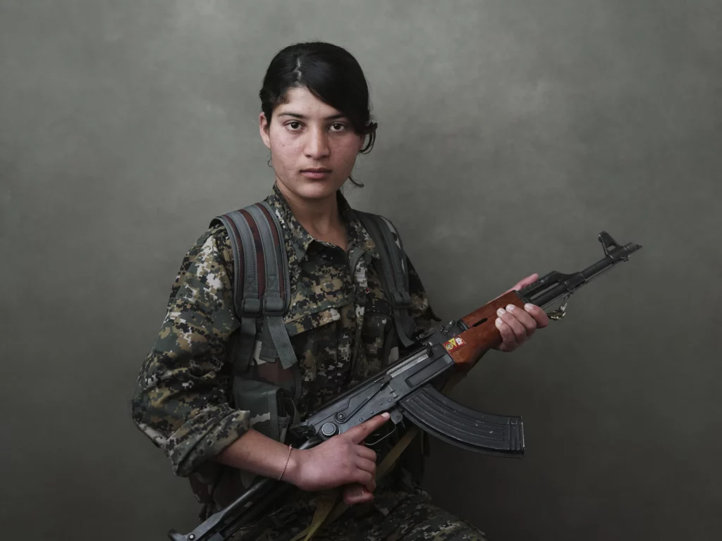 Portrait of Evrim, Shingal Resistance Unit (YBŞ), March 12 2015, Sinjar Mountain, Iraq
© Joey L.